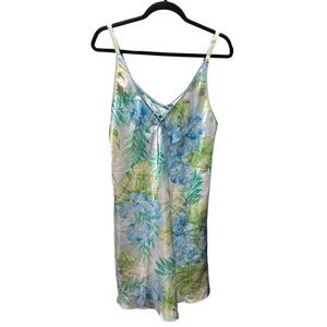 Oscar de la Renta Pink Label Floral Satin Slip Dress